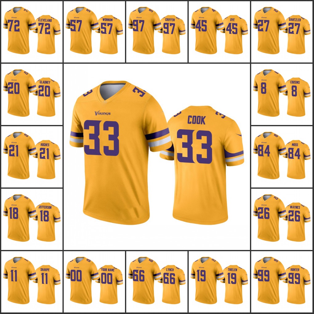 Minnesota''Vikings''Men #19 Adam Thielen 18 Justin Jefferson 8 Kirk Cousins Women Youth Custom Gold Inverted Legend Jersey
Minnesota''Vikings''Men #19 Adam Thielen 18 Justin Jefferson 8 Kirk Cousins Women Youth Custom Gold Inverted Legend Jersey