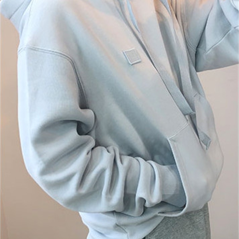 100% Cotton Women's Hoodie Casual Loose Hooded Pullover add Velvet Long Sleeve Sweatshirt 201203