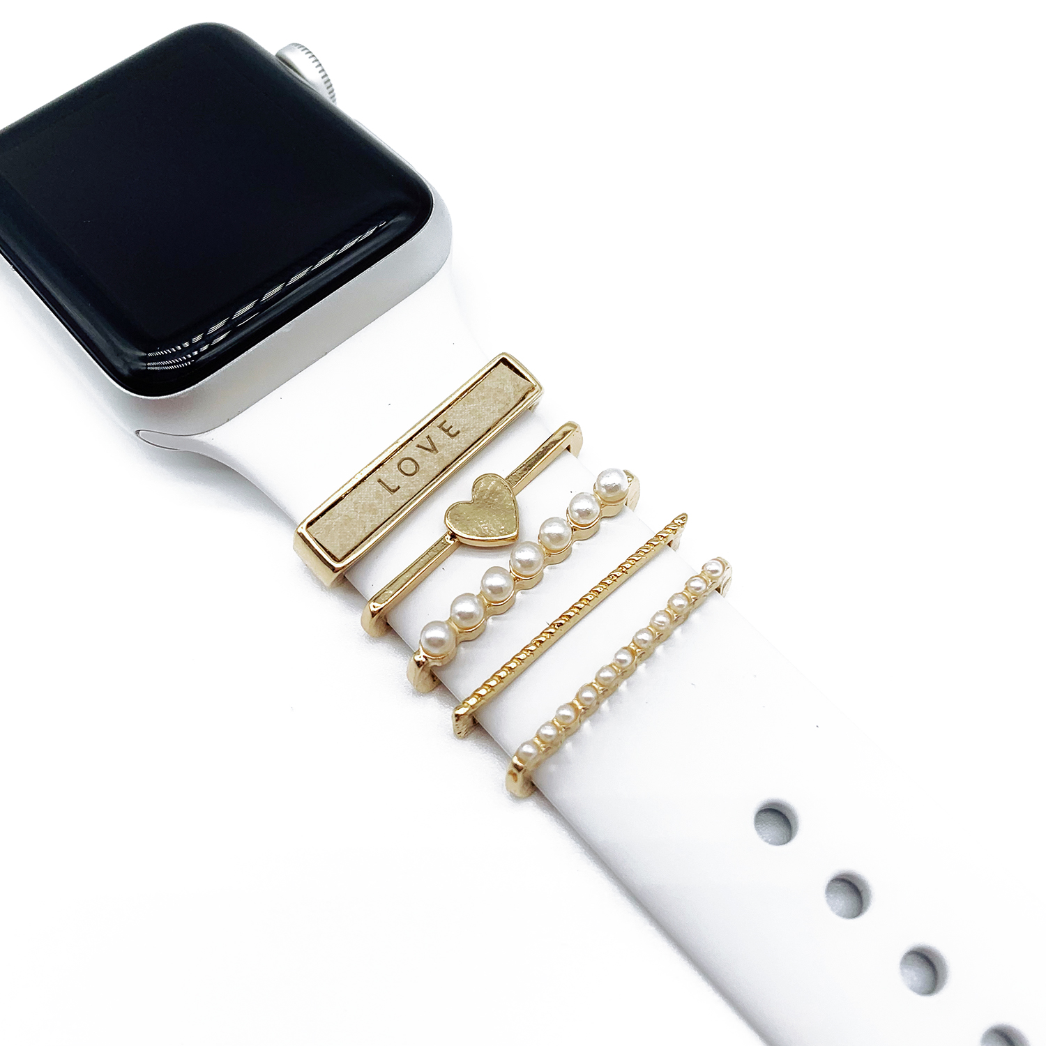 ivywone Watch Strap Decorative Rings Loops for iWatch Silicone Band Series 6/SE/5/4/3/2/1, 5Pcs/Sets Sparkles Jewelry-Accessories-Charms
ivywone Watch Strap Decorative Rings Loops for iWatch Silicone Band Series 6/SE/5/4/3/2/1, 5Pcs/Sets Sparkles Jewelry-Accessories-Charms