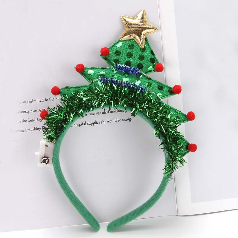 Adult Kids Led Blinking Headband Light Up Hair Band For Christmas Tree Holiday Decoration Party Accessory Gift Navid qylYhi