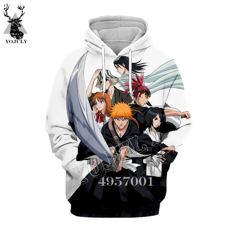 Unisex Streetwear Fashion Casual Full Sweatshirt Hoody 3D Printing Harajuku Anime BLEACH Men Pullover Hoodie Women Clothing Y899 201020