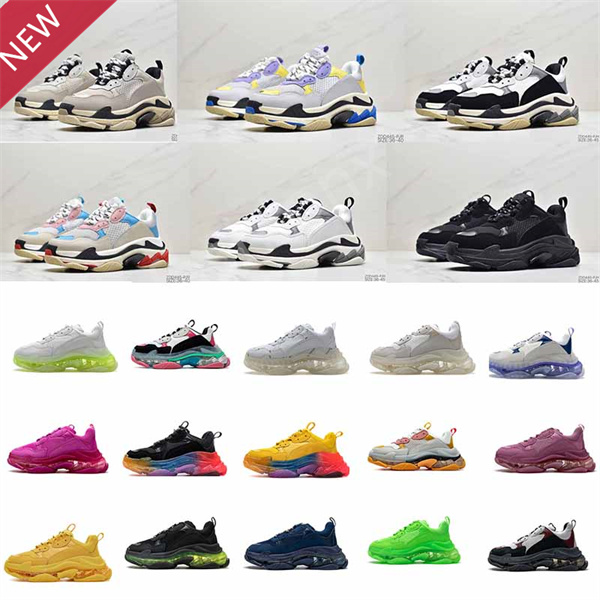 

2022 Mens Triple S Shoes 17 FW Sneaker Womens Paris Black White Letter Colorful Blue Bright Red Rice Ash Grey Green Pink Silvery Retro Ladies Designer shoes, 40