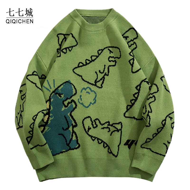 mens knitwear sweater cartoon dinosaur pullover japanese women jumper streetwear hip hop casual oveasized graffiti soft sweaters, Black
mens knitwear sweater cartoon dinosaur pullover japanese women jumper streetwear hip hop casual oveasized graffiti soft sweaters, Black
