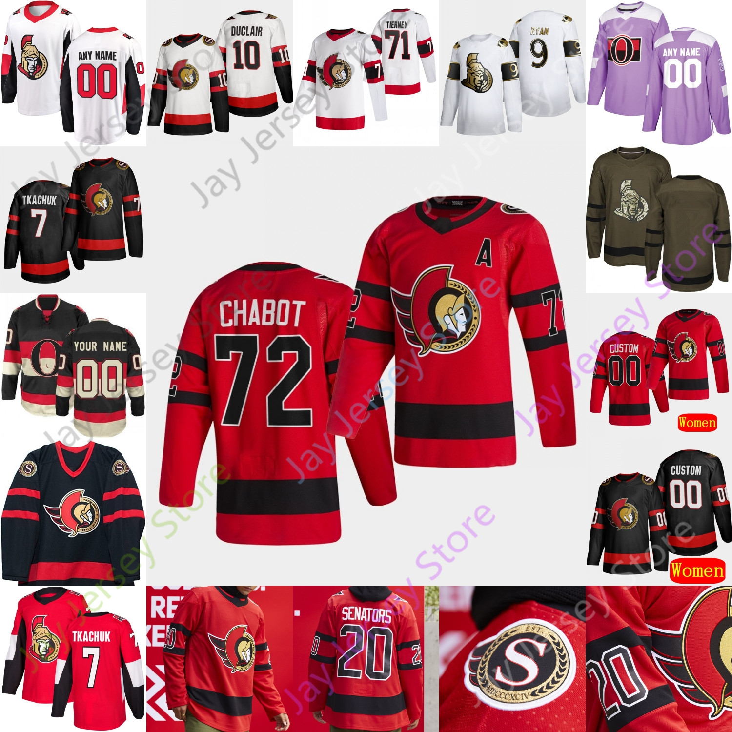 2021 Ottawa Senators Ice Hockey Jersey Anisimov Aspirot Batherson Brown Chlapik Coburn Daccord Dadonov Galchenyuk Haley Hogberg Paquette, Black;red
2021 Ottawa Senators Ice Hockey Jersey Anisimov Aspirot Batherson Brown Chlapik Coburn Daccord Dadonov Galchenyuk Haley Hogberg Paquette, Black;red