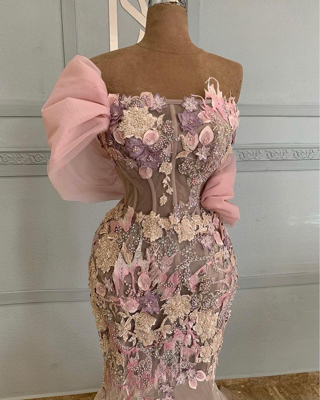 Plus Size Arabic Aso Ebi Luxurious Mermaid Stylish Prom Dresses Lace Beaded Evening Formal Party Second Reception Birthday Engagement Gowns Dress ZJ33