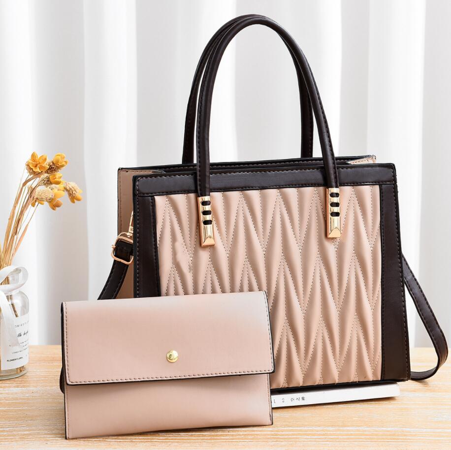 high handbag quality purse rhombus design pu womens totes bag 2-piece set outdoor leisure ladies shoulder bags s