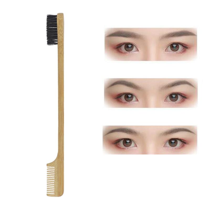 Hair Brushes 18.3cm Reusable Natural Wood Edge Control Brush Salon Combs Makeup