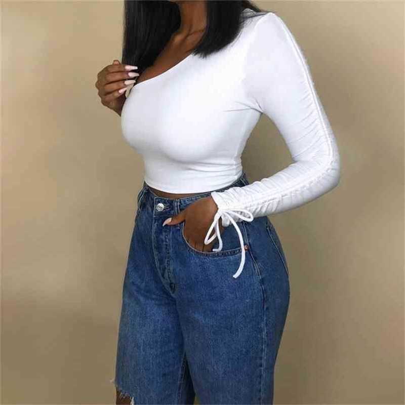 Women T-shirts Spring Autumn Solid Long Sleeve One Shoulder Slim Casual Clubwear Top Sexy Ladies Clothing 210522
Women T-shirts Spring Autumn Solid Long Sleeve One Shoulder Slim Casual Clubwear Top Sexy Ladies Clothing 210522