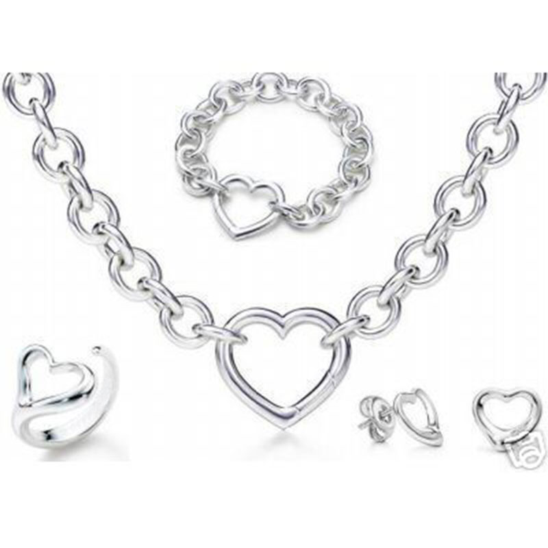 Designer Jewelry Heart lock New Jewelry Sets 925 Sterling Silver Bracelet and Necklace Sets Fashion womens Jewelry Sets with box
Designer Jewelry Heart lock New Jewelry Sets 925 Sterling Silver Bracelet and Necklace Sets Fashion womens Jewelry Sets with box