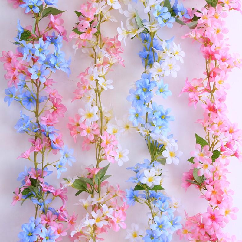 126 flowers 1pcs silk rose wedding decoration ivy rattan artificial flower arch decoration and green leaf wall garland, Blue
126 flowers 1pcs silk rose wedding decoration ivy rattan artificial flower arch decoration and green leaf wall garland, Blue
