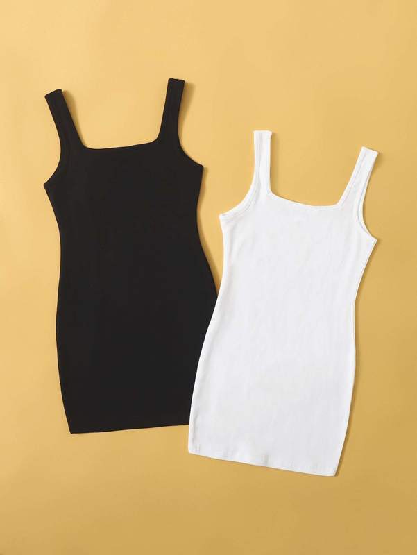 Girls 2 Pack Rib-knit Dress SHE