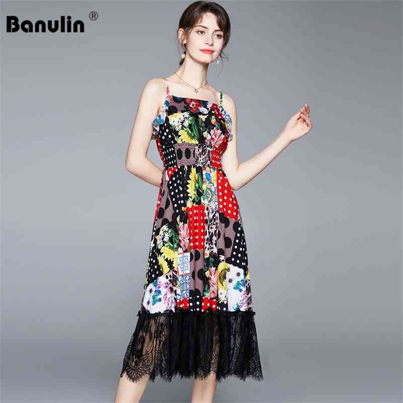 Banulin Runway Summer Holiday Dress Women Spaghetti Strap Elegant Ruffles Splicing Lace Floral Print Boho N77039 210603, Mixed color
Banulin Runway Summer Holiday Dress Women Spaghetti Strap Elegant Ruffles Splicing Lace Floral Print Boho N77039 210603, Mixed color