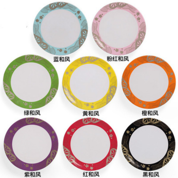 Food Sushi Melamine Dishes Rotary Plates Round Colorful Conveyor Belt Serving Plate RRD6798 Free shipping