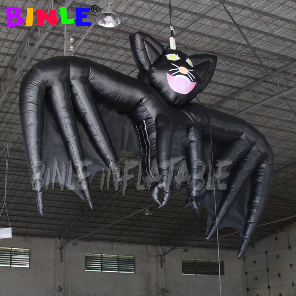 3mW giant hanging halloween inflatable bat for party event inflatables black bats decoration