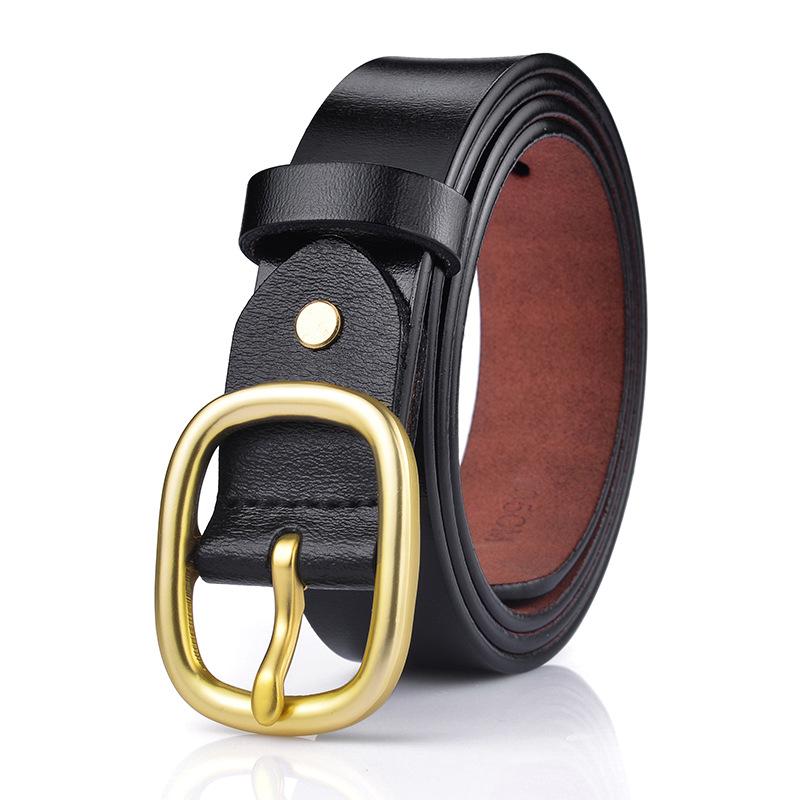 Belts Women's Leather Belt Simple All-Match Korean Pure Cowhide Black Genuine Fashion Jeans With Women Decoration, Black;brown
Belts Women's Leather Belt Simple All-Match Korean Pure Cowhide Black Genuine Fashion Jeans With Women Decoration, Black;brown