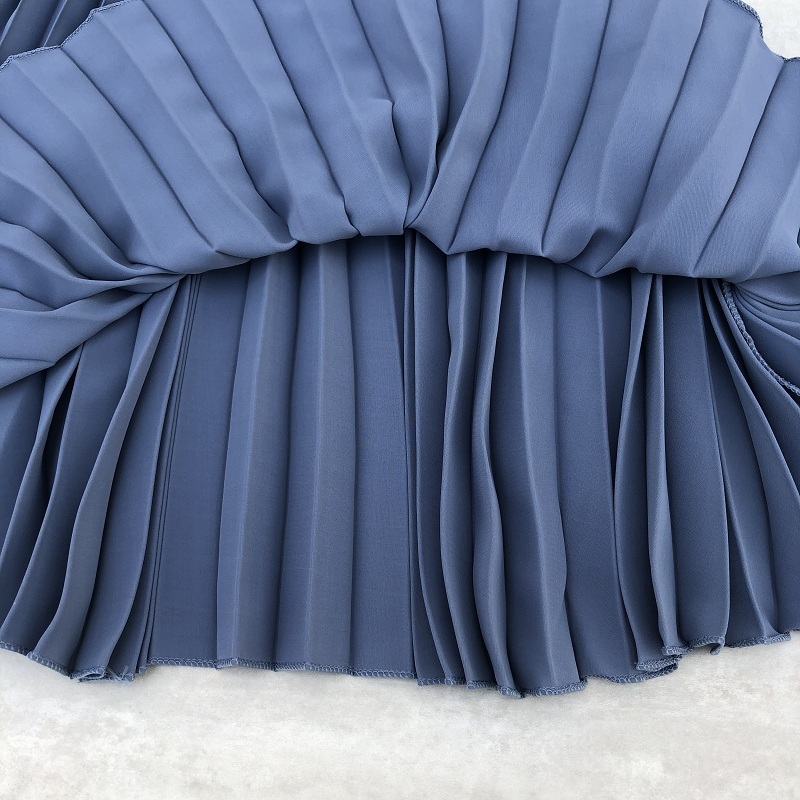 Spring Summer Women Midi Skirts Chiffon Pleated High Waist Long Skirts Stretched Daily Casual Style Women's Skirt Jupe Femme 210309