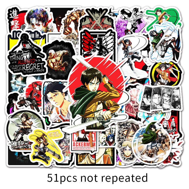 attack on titan graffiti 51 sheets anime printing sticker waterproof can be pasted repeatedly
attack on titan graffiti 51 sheets anime printing sticker waterproof can be pasted repeatedly