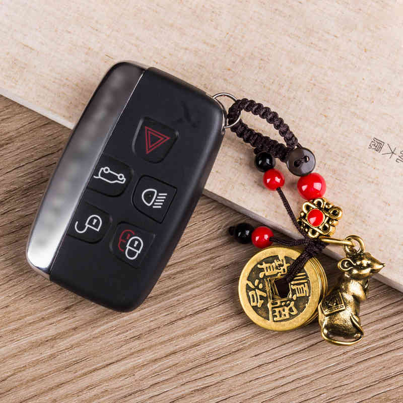 Key Rings Brass Mouse Car Chain Pendant Chinese Style Bag Creative High-grade Jewelry Men and Women
