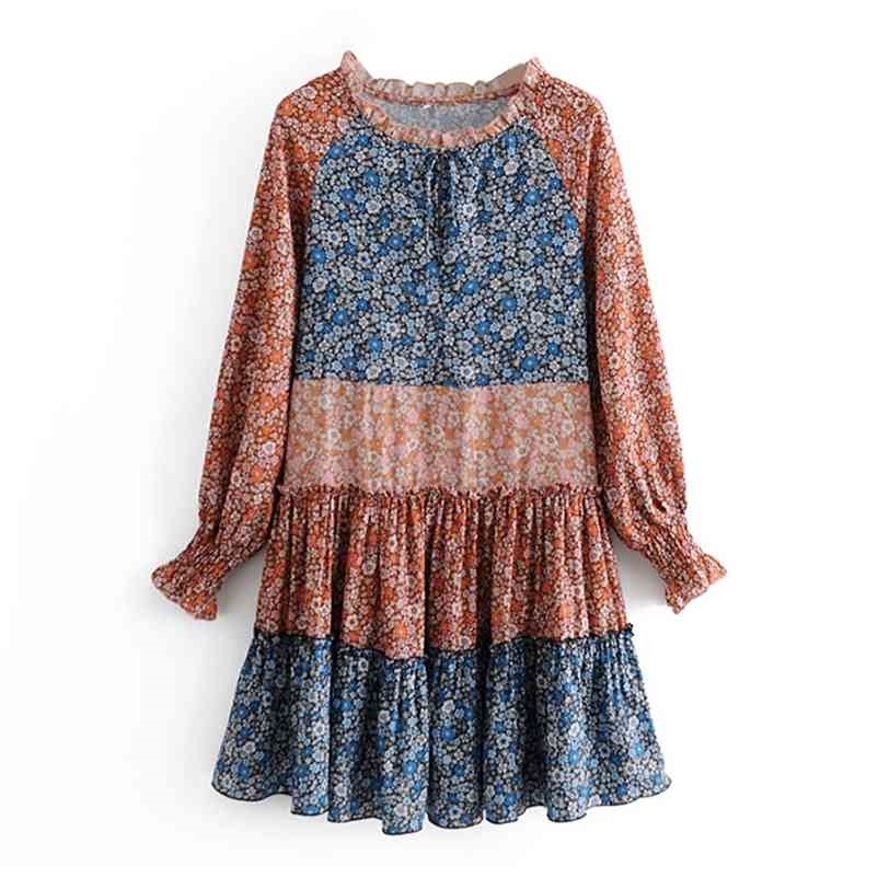 Paris Girl Floral Print Vintage Dress Bow Ruffles Elegant Pleated Batwing Long Sleeve Loose Casual Mini Femme Robe 210524, Picture color
Paris Girl Floral Print Vintage Dress Bow Ruffles Elegant Pleated Batwing Long Sleeve Loose Casual Mini Femme Robe 210524, Picture color
