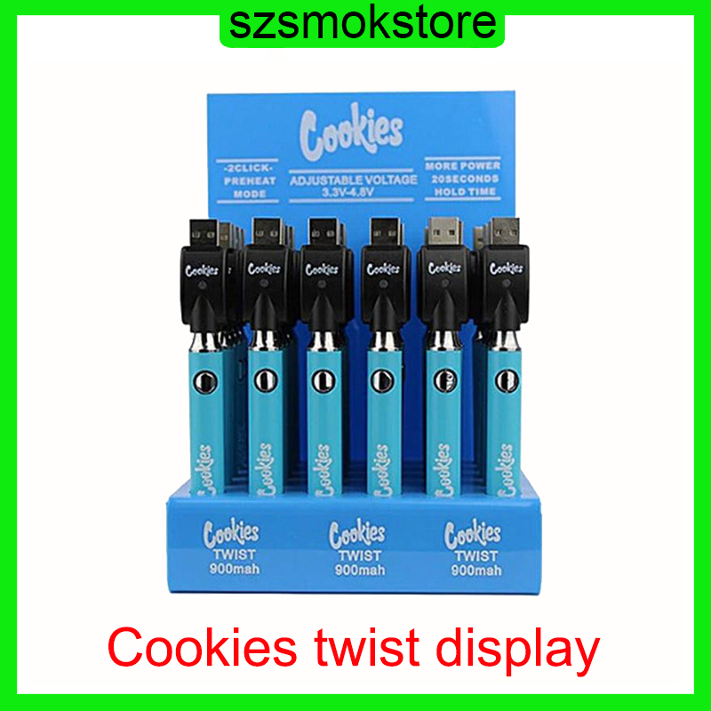 Cookies Twist Battery 1 Display 30pcs With USB Chargers Blister Kits 950mAh Variable Voltage VV Atomizers Batteries 0270005
Cookies Twist Battery 1 Display 30pcs With USB Chargers Blister Kits 950mAh Variable Voltage VV Atomizers Batteries 0270005