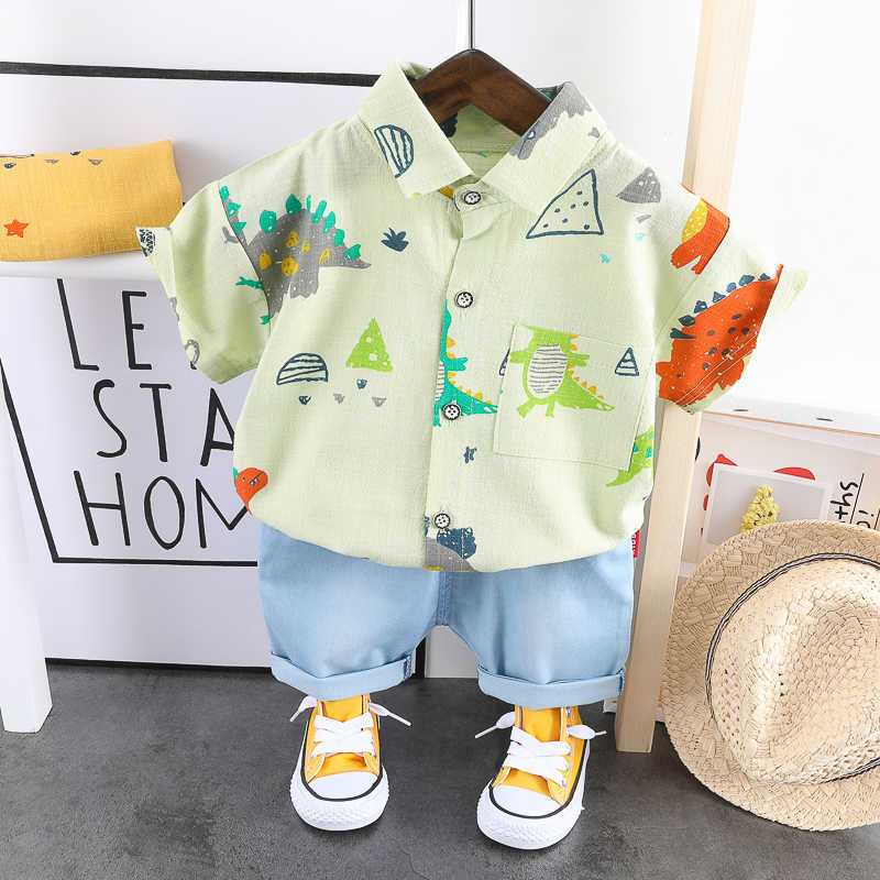 0-4 Years Summer Boy Clothing Set Casual Fashion Active Sport T-shirt+ Pant Kid Children Baby Toddler 210615