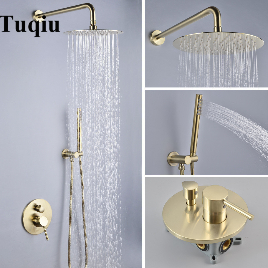 2021 New Conjunto De Banheiro Na Parede Escovado Ouro Chuvas Misturador Do Chuveiro, Fria & Quente Lato Banho e Chuveiro Torneira Oo0z
2021 New Conjunto De Banheiro Na Parede Escovado Ouro Chuvas Misturador Do Chuveiro, Fria & Quente Lato Banho e Chuveiro Torneira Oo0z