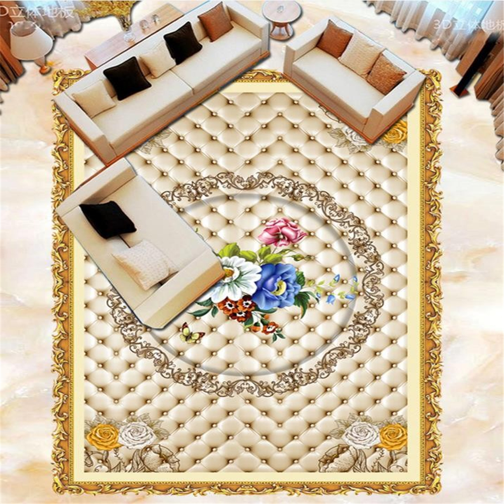 3d floor flowers pattern wallpaper 3d floor tiles waterproof wear flooring wallpaper