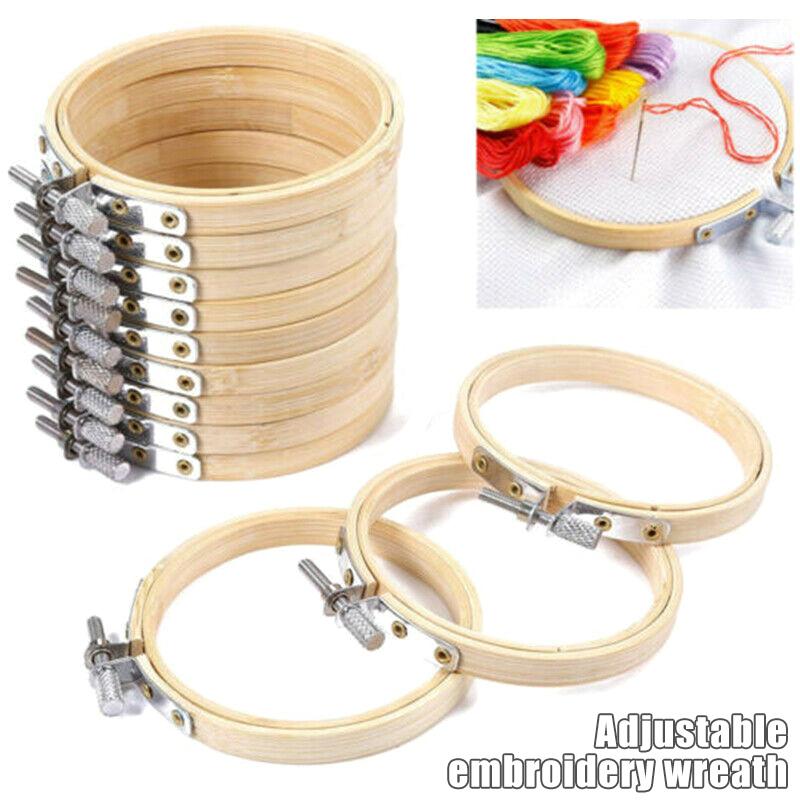 10 Pcs DIY Cross Stitch Embroidery Circle Adjustable Bamboo Hoop Ring Support TP-Hot
10 Pcs DIY Cross Stitch Embroidery Circle Adjustable Bamboo Hoop Ring Support TP-Hot