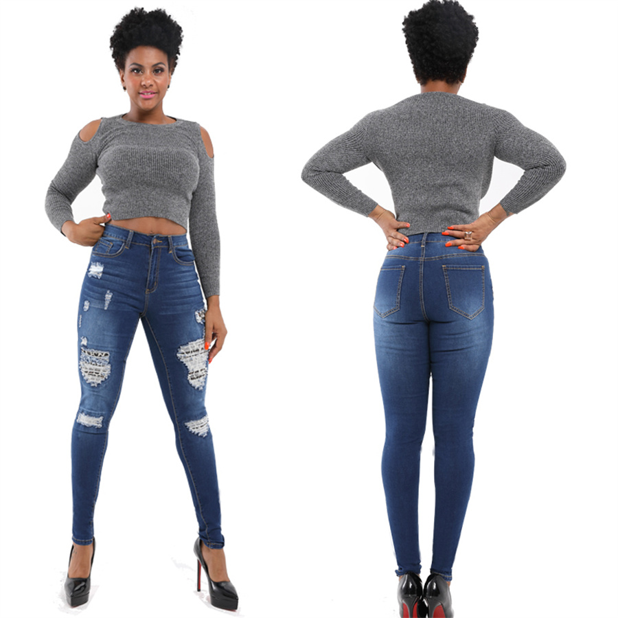 Women Leopard Patchwork Hole Ripped Jeans Ladies Washed High-elastic High Waistline Skinny Pencil Pants Trousers Streetwear, Light blue
Women Leopard Patchwork Hole Ripped Jeans Ladies Washed High-elastic High Waistline Skinny Pencil Pants Trousers Streetwear, Light blue