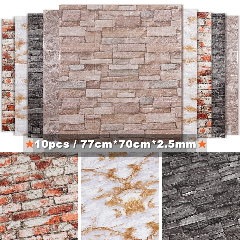 10pcs 3D Brick Wall Sticker DIY paper for Living Room Bedroom TV Waterproof Self-Adhesive Foam Plastic Stickers W220309
10pcs 3D Brick Wall Sticker DIY paper for Living Room Bedroom TV Waterproof Self-Adhesive Foam Plastic Stickers W220309