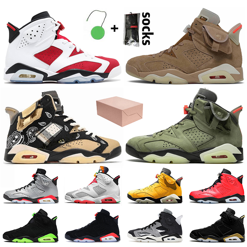 With BOX 2021 Carmine Travis Jumpman 6 6s Mens Trainers Basketball Shoes Black Infrared Hare Tech Chrome Gatorade Electric Green Sneakers, Item42 40-47
With BOX 2021 Carmine Travis Jumpman 6 6s Mens Trainers Basketball Shoes Black Infrared Hare Tech Chrome Gatorade Electric Green Sneakers, Item42 40-47