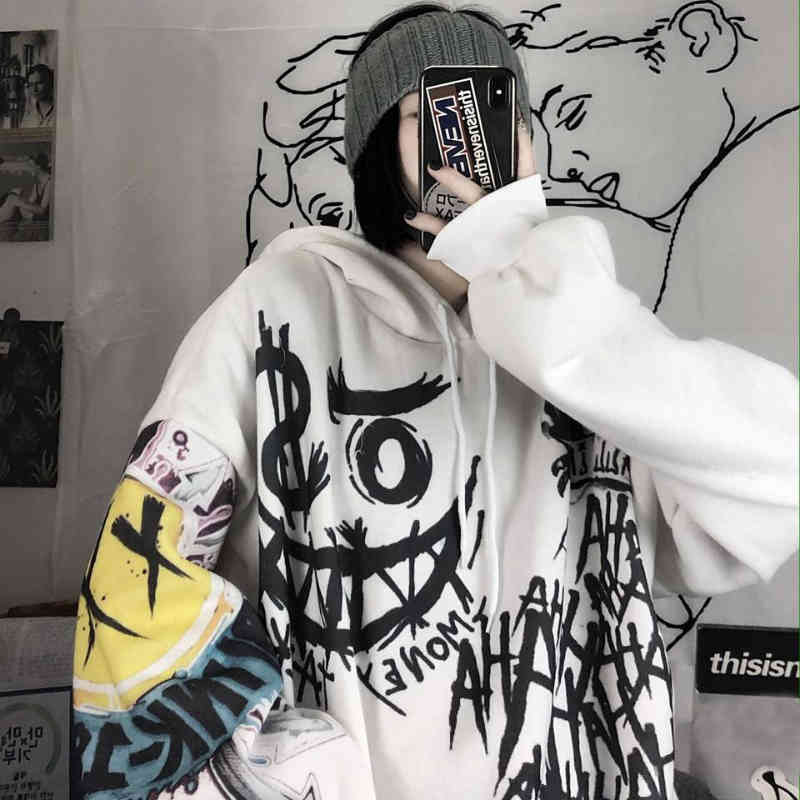 Gothic Japan Cartoon Harajuku Hooded Sweatshits Women Autumn Print Oversize Punk Hoodi Femal Hip Hop Streetwear Pollovers, White
Gothic Japan Cartoon Harajuku Hooded Sweatshits Women Autumn Print Oversize Punk Hoodi Femal Hip Hop Streetwear Pollovers, White