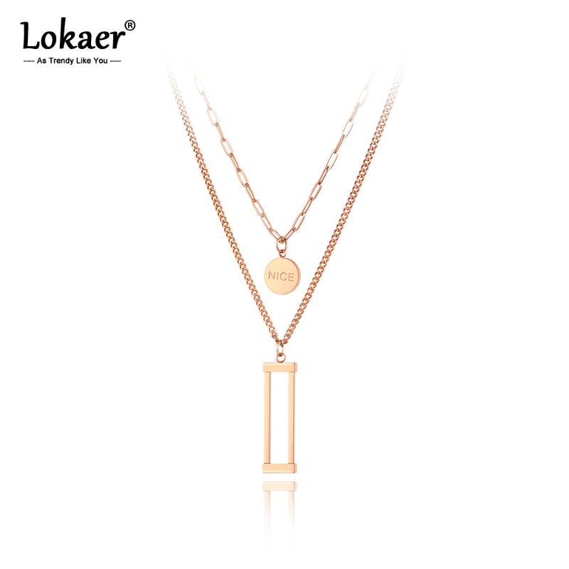 Pendant Necklaces Lokaer Bohemia Titanium Stainless Steel Double Layer Roman Numerals Necklace For Women Trendy Link Chain N21018
Pendant Necklaces Lokaer Bohemia Titanium Stainless Steel Double Layer Roman Numerals Necklace For Women Trendy Link Chain N21018