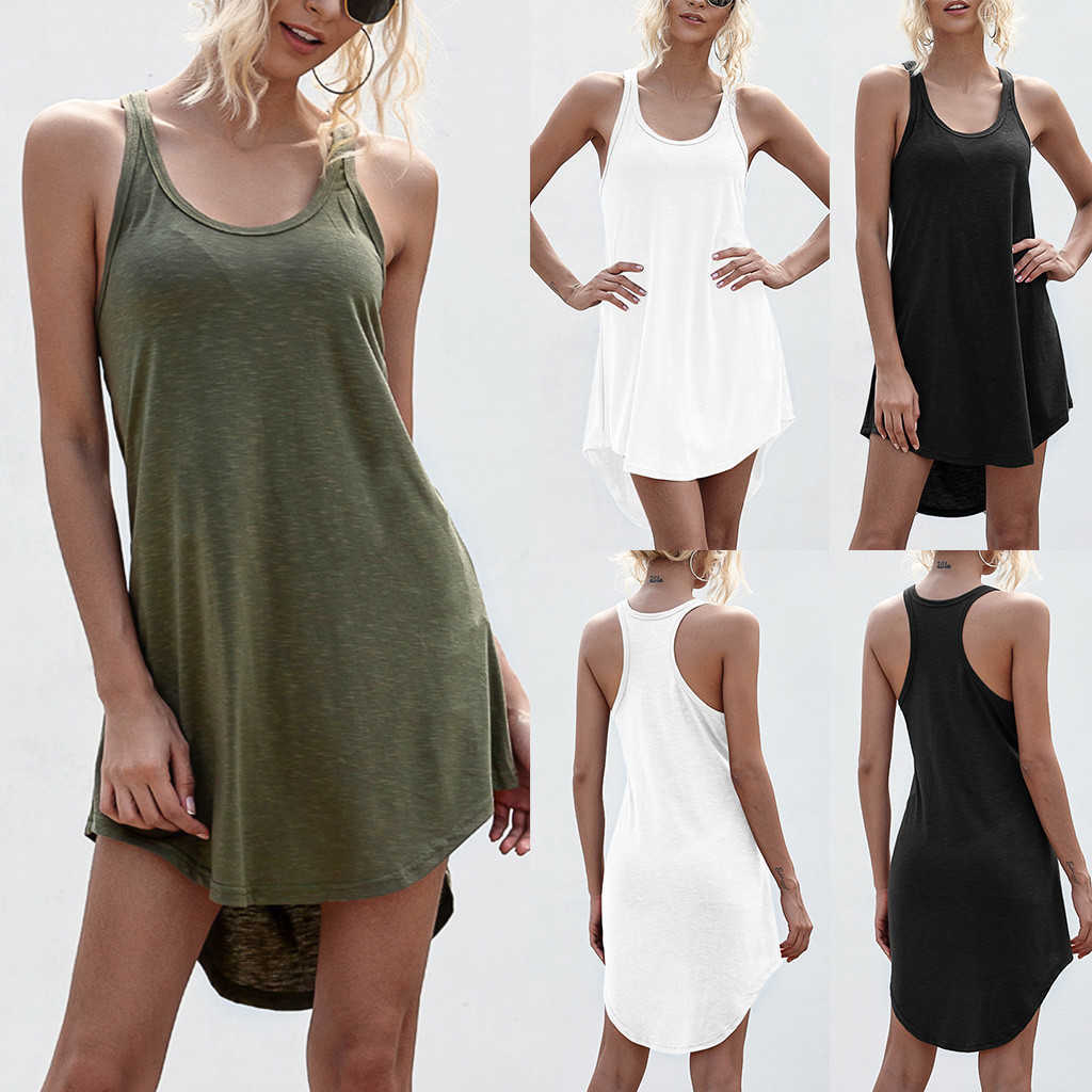 Sexy Tank Sleeveless Mini Dress Women Casual O Neck Asymmetry Summer es Vintage Loose Vestido Robe Female 210526, Army green
Sexy Tank Sleeveless Mini Dress Women Casual O Neck Asymmetry Summer es Vintage Loose Vestido Robe Female 210526, Army green