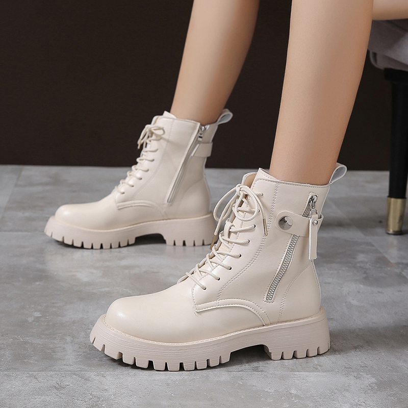 White Black PU Leather Ankle Boots Women Autumn Winter Round Toe Lace Up Shoes Woman Fashion Motorcycle Platform Botas, Beige
White Black PU Leather Ankle Boots Women Autumn Winter Round Toe Lace Up Shoes Woman Fashion Motorcycle Platform Botas, Beige