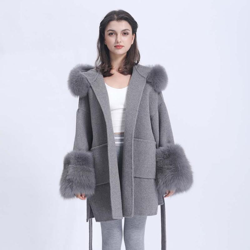 Women' Fur & Faux Winter Short Cashmere Coat Increased Cuff Hair Women Street Style Overcoat, Beige
Women' Fur & Faux Winter Short Cashmere Coat Increased Cuff Hair Women Street Style Overcoat, Beige