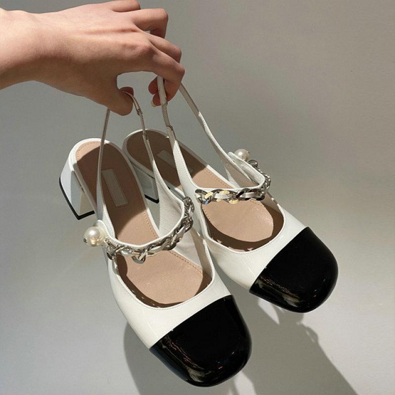 Chunky Summer Sandals 2021 Spring New Mary Jane High Heels Pearl Single Shoes Female Mid-heel Casual Baotou Mixed Color Sandals, Black
Chunky Summer Sandals 2021 Spring New Mary Jane High Heels Pearl Single Shoes Female Mid-heel Casual Baotou Mixed Color Sandals, Black