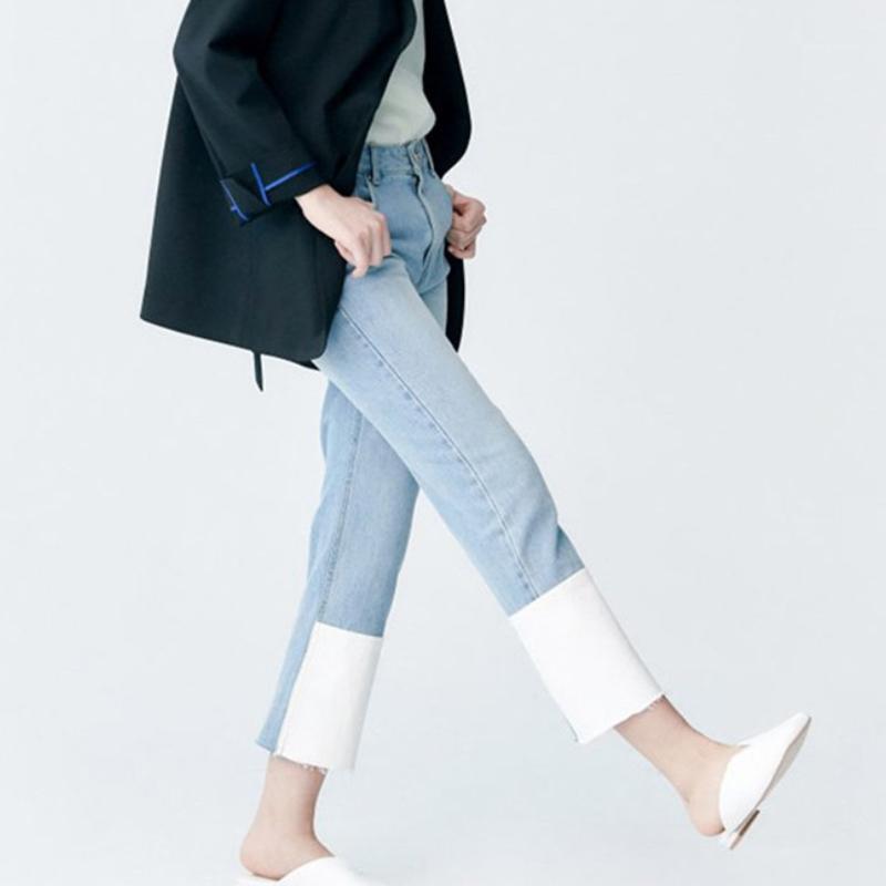 Women's Jeans High Waist Women Color Contrast Casual Wild Lady Straight-leg, As show picture
Women's Jeans High Waist Women Color Contrast Casual Wild Lady Straight-leg, As show picture