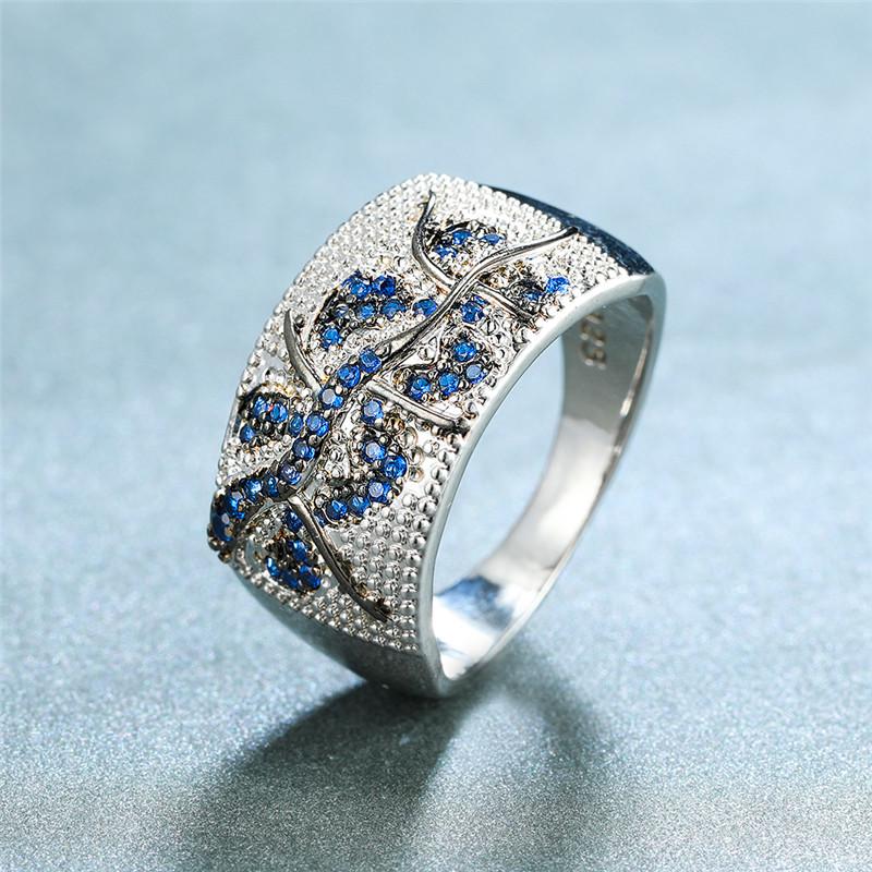 Cluster Rings Vintage Female Small Crystal Blue Ring Silver Color Wedding For Women Charm Bridal Branches Engagement
Cluster Rings Vintage Female Small Crystal Blue Ring Silver Color Wedding For Women Charm Bridal Branches Engagement