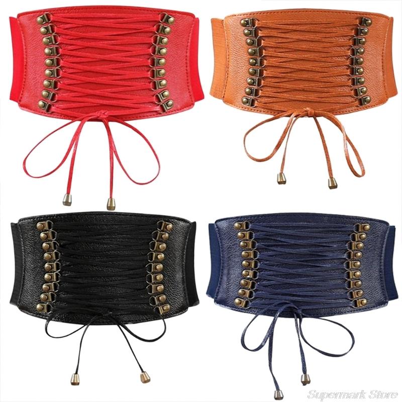 Belts Women Elastic Wide Band Tied Waspie Girl Corset Waist Punk Cincher Belt Boho Style PU Leather Ladies My18 21 Drop, Black;brown
Belts Women Elastic Wide Band Tied Waspie Girl Corset Waist Punk Cincher Belt Boho Style PU Leather Ladies My18 21 Drop, Black;brown
