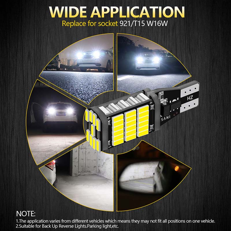 LED Working Light T15 W16W 921 912 T16 902 LED-Bulbs High Power 4014SMD Super Bright 1200LM Replace For Car Auto Vehicle Reversing Lights White 2PCS/S