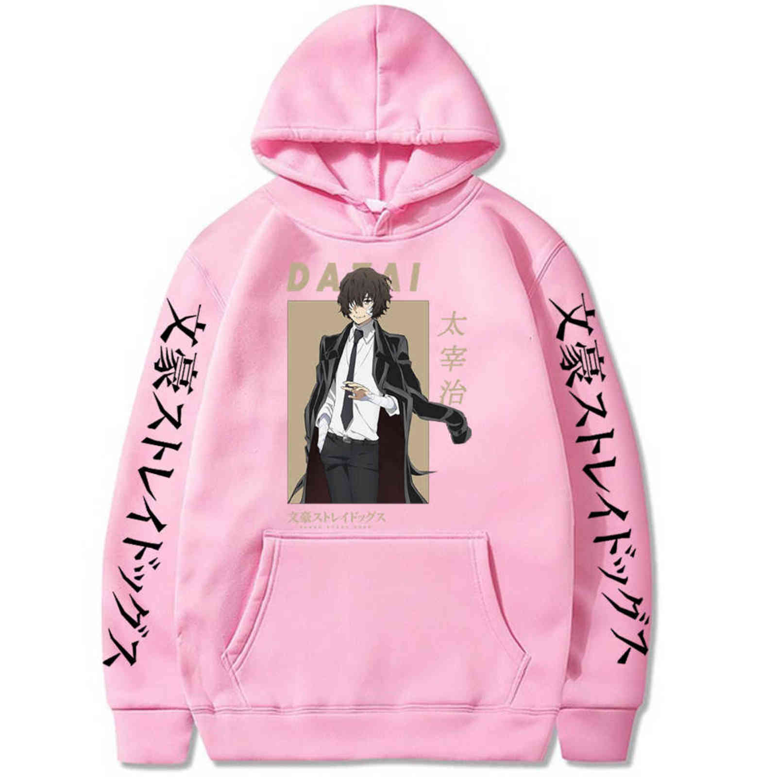 Cool Dazai Osamu Hoodie Hot Anime Harajuku Bungo Stray Dogs Hoodies Casual Printing Hooded Streetswear Sweatshirt Men Unisex Top Y211122