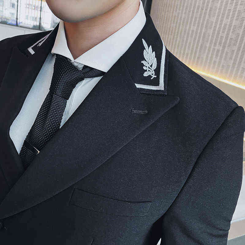 Chaqueta Hombre Formal Korean Suit Coat Men's Slim Fit Jacquard Embroidery Autumn Blazer Hombre Mens Stylish Blazer 211120