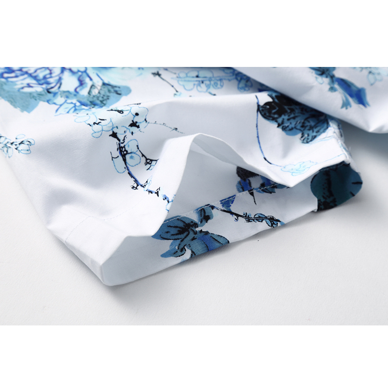 Summer Men's Shirt Fashion Chinese Style Print Short Sleeve Shirt Mens Clothes Trend Mens Casual Slim Fit Print Shirt M-6XL T200505