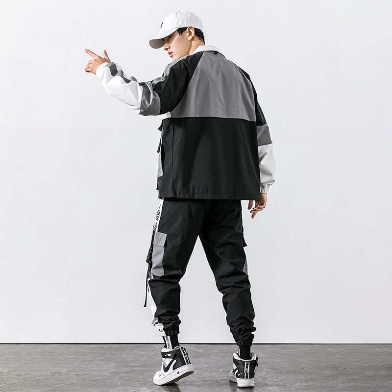 Men Sets Hip Hop trousersjacket Suits Fashion High Street Tees Summer Streetwear Joggers Trousers Set Fashion men's sportswear 201210