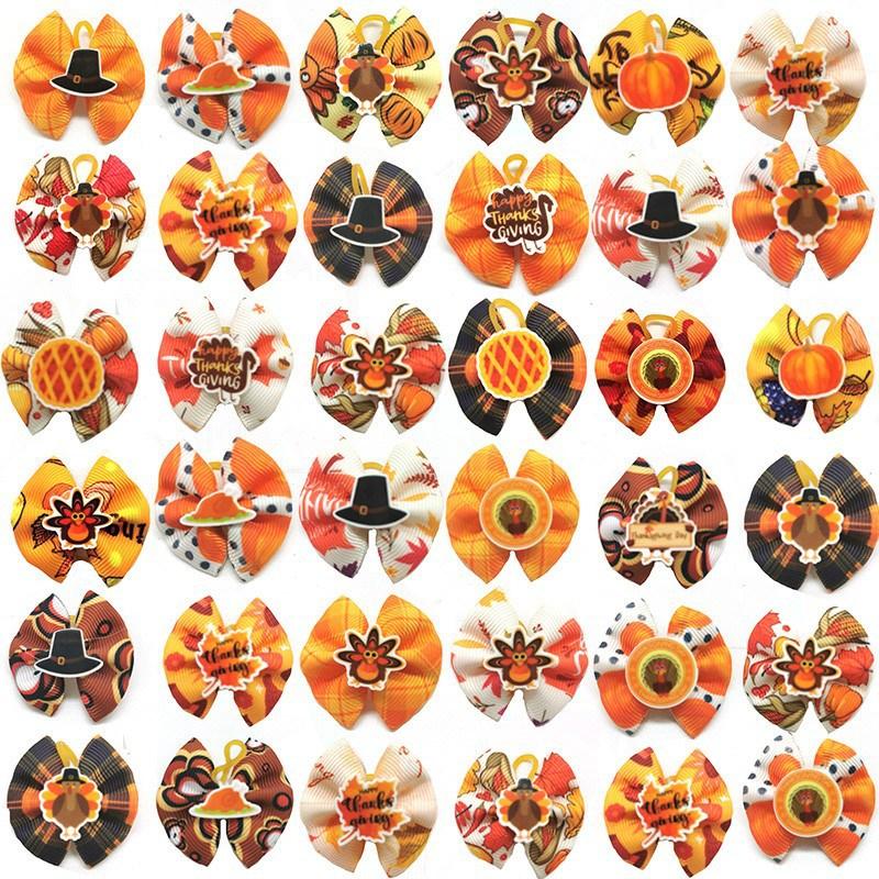 Dog Apparel Hair Bows with Rubber Bands Butterfly Pet Ties Elastic Band for Puppy Cats Accessories