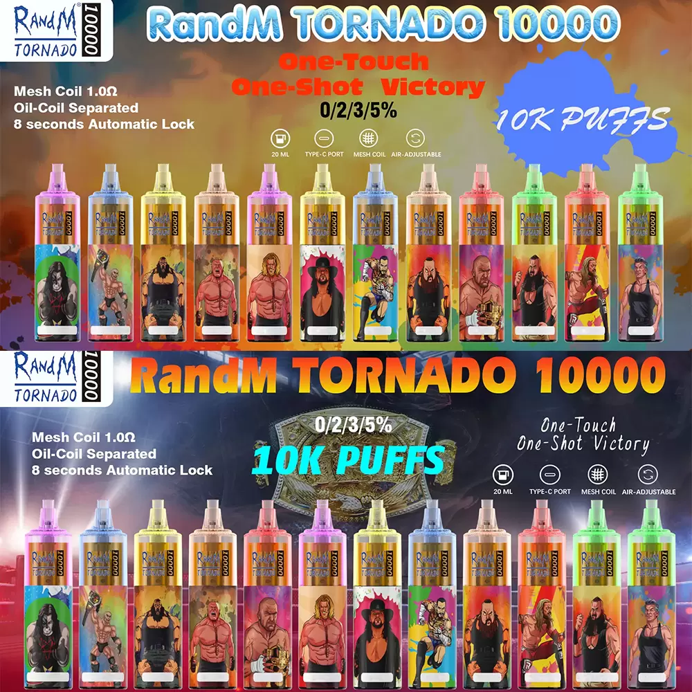 Original RandM Tornado 10000 Puffs Disposable Vape Pen E Cigarette With Rechargeable Battery Airflow Control Mesh Coil 20ml Prefilled Pod 10K Big Vapor Kit
Original RandM Tornado 10000 Puffs Disposable Vape Pen E Cigarette With Rechargeable Battery Airflow Control Mesh Coil 20ml Prefilled Pod 10K Big Vapor Kit