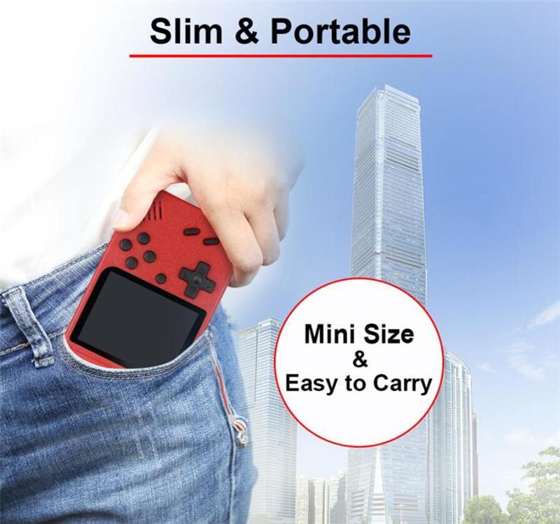 Mini Handheld Game Console Retro Portable AV Video Game Pocket Console Can Store 400 Games in 1 8 Bit 2.4 Inch Colorful LCD Cradle Design