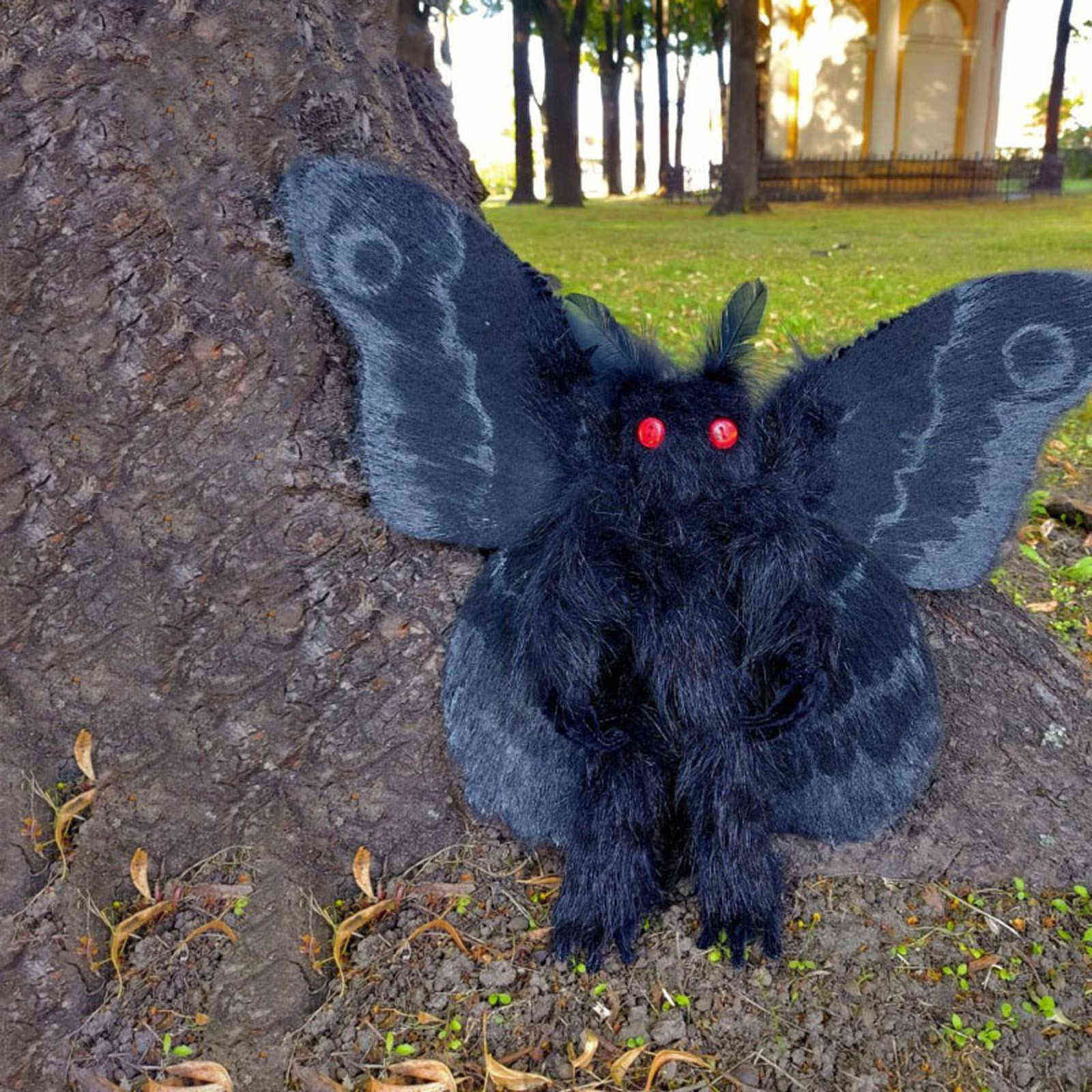 Stuffed Plush Toys Gothic Mothman Plushie Is Looking for a Love and Magical Home Unique and Novel Black Moth Soft Toy Cute S260319