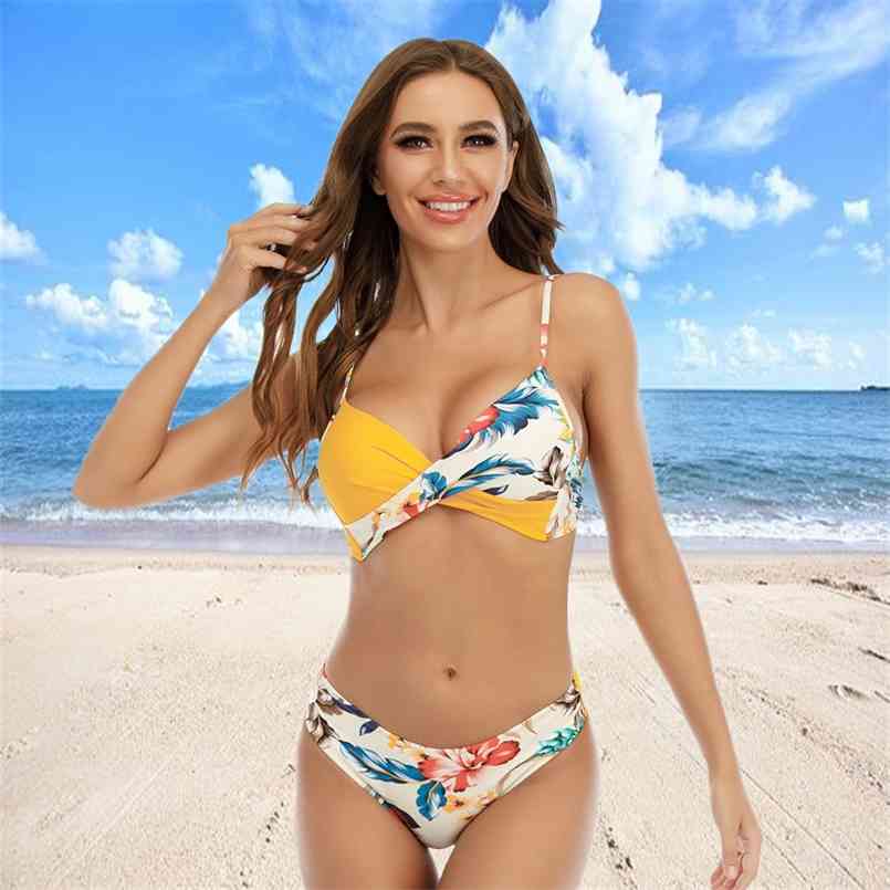 Bikini Sets Swimsuit Women Sexy Thong Lace Up Mid-Waist Two Pieces Push Swimwear Floral Wrap Beach Bathing Suits 210722
Bikini Sets Swimsuit Women Sexy Thong Lace Up Mid-Waist Two Pieces Push Swimwear Floral Wrap Beach Bathing Suits 210722